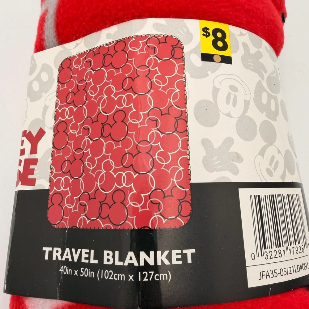 Disney Travel Blanket with Mickey Mouse Pattern